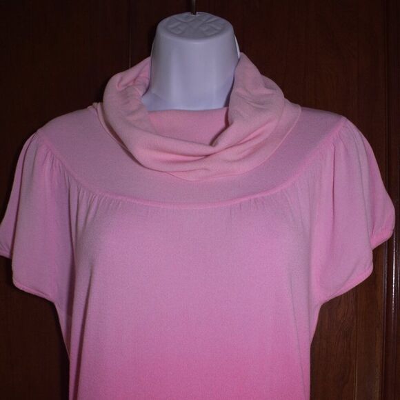 INC International Concepts Pink Ombre Cowl High Neck Sweater Blouse Size Large - Picture 4 of 15